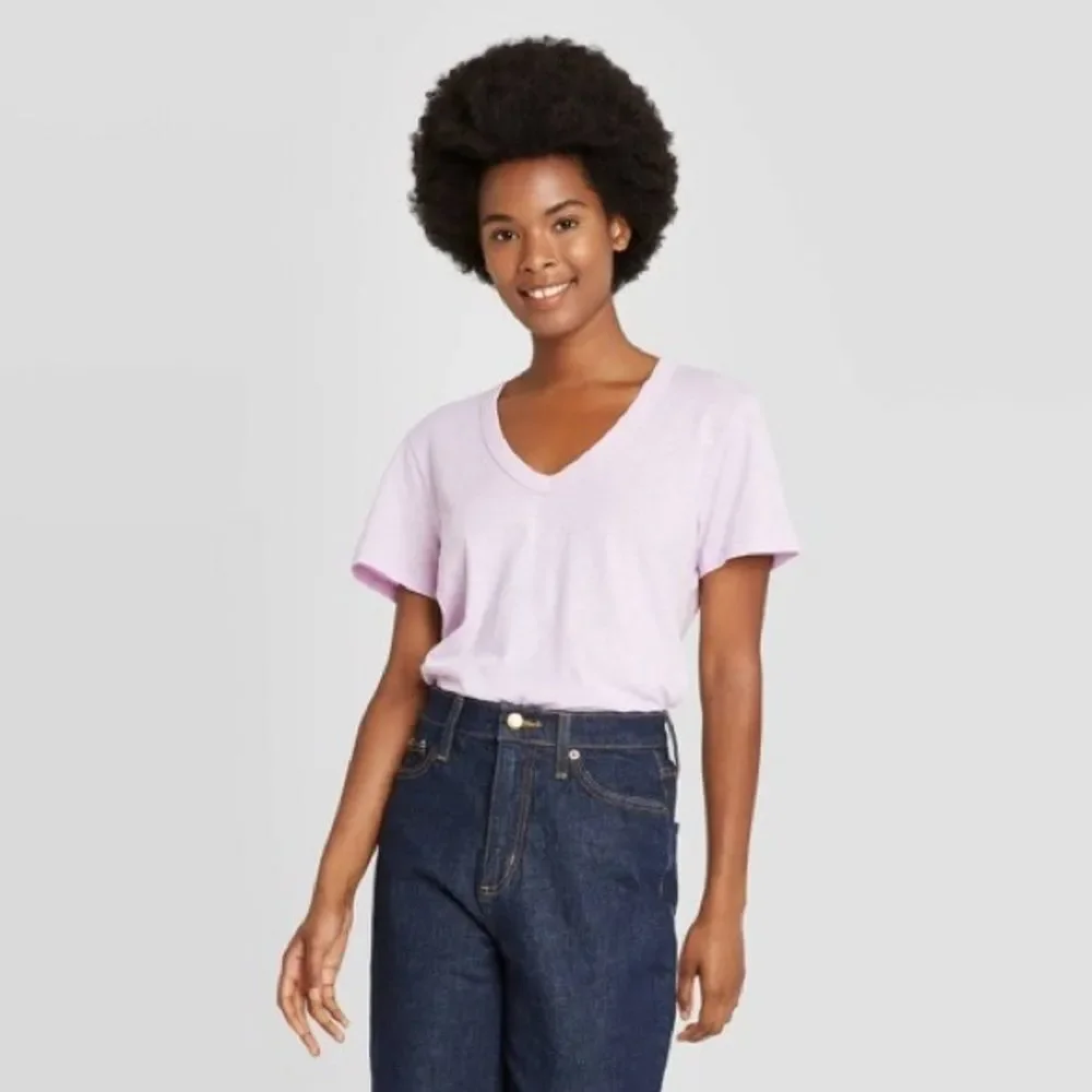 Universal Thread Purple Tee Womens Small Short Sleeve V-Neck Lounge Summer Basic - Picture 1 of 6